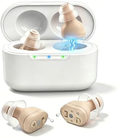 Dispositivo de sonido recargable para adultos, dispositivo de audio invisible con reducción de ruido inteligente, funda de carga de encendido/apagado automático, volúmenes ajustables, cómodo diseño
