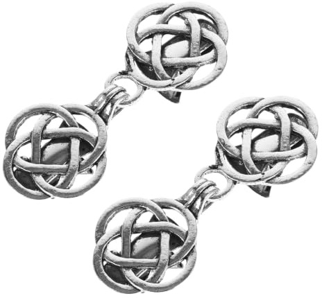 Mikikit 2 Pares Clips de Suéter Vintage para Cárdigan de Mujer Diseño Hueco y Doble Funcionalidad en Aleación de Zinc Color Plata para Diversas Ocasiones