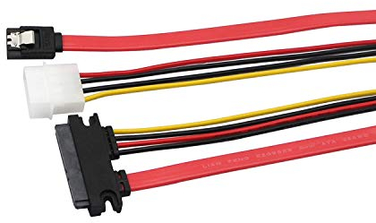 QiCheng&LYS Cavo sata Alimentazione, Cavo Serial ata, Cavo Dati Serial ATA da 7 Pin + Cavo di Alimentazione IDE LP4 a 4 Pin, Lunghezza 40cm (Serial + IDE)