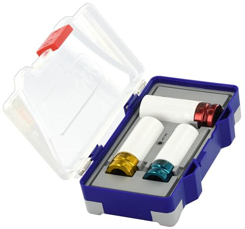 Tivoly - Coffret 3 Pièces Douilles à Choc Spécial Roues de Voiture - Tube de Protection Jantes Alu, Alliage - Douilles Résistantes aux Chocs et Hydrocarbures - Codes Couleurs, Tailles 17, 19 et 21mm