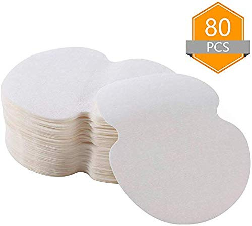Cuscinetti di Sudore Ascellare - Monouso Cotone Cuscinetti Assorbenti del Sudore Dell'ascella Unisex Imbottitura per Indumenti per Maglietta Felpa (80PCS)