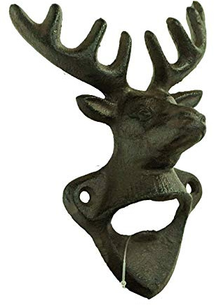 The Satchville Company Cast Iron Stag Wall Mounted Bottle Opener 13cm