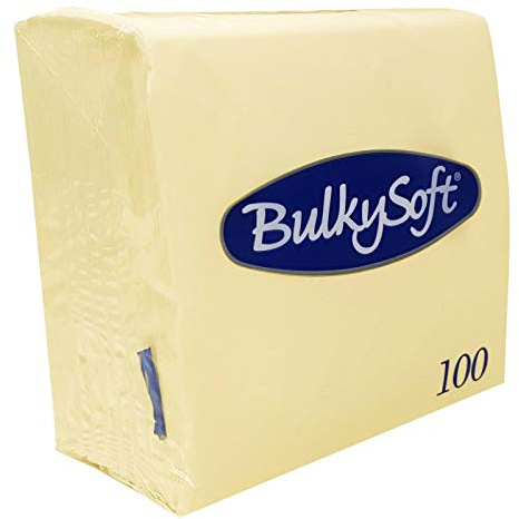 Paper Serviettes Soft Napkins 33x33cm 2PLY BulkySoft Solid Colours (Buttermilk Cream)