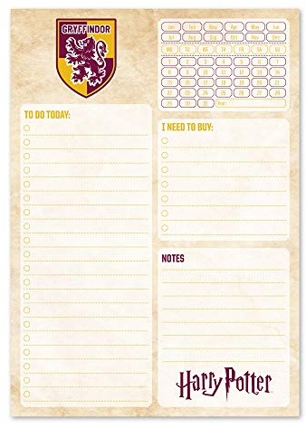 Grupo Erik - Notizblock A5 Harry Potter, Gryffindor Tagesplaner | Daily Planner, To Do List, Bürobedarf, Planer, Notizblöcke, Schulbedarf