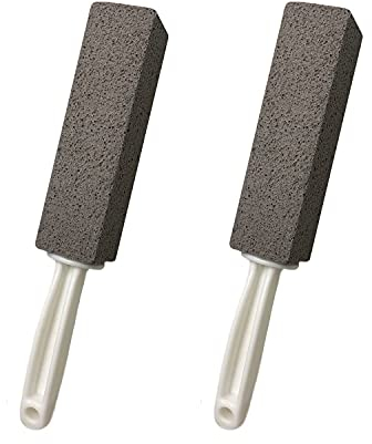 ddLUCK Bimsstein Toilettenreiniger FußPflege Cleaning Block, WC Pumice Stone Reinigungsstein Stein mit Griff,Toilette Steine Urinsteinentferner FüR Bad KüChe Fliesen(2 StüCk,Grau)