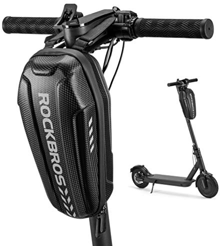 ROCKBROS Sacoche Trottinette Électrique 2L/3L Sacoche Guidon Vélo Pliable Sac Scooter pour Téléphone Portefeuille Clé Antivol Gants Bonnet Petit Objet Déplacement Quotidien Surface Rigide Étanche