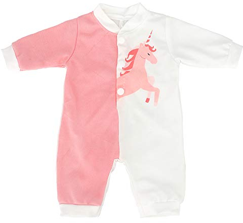 ZWOOS Puppenkleidung für New Born Babypuppen, Giraffe Strampler für Puppen 35-43 cm (Pink und Weiß)