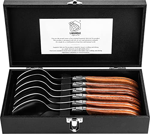 Laguiole Style de Vie Suppenlöffel Luxury Line, 6-teilig, Pakkaholz