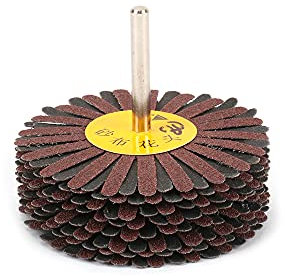 120 # Roue de ponçage à lamelles en toile émeri avec poignée pour meuler la rouille, ébavurage