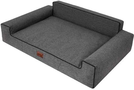 HOBBYGARDEN Hundebett Hundekissen Bett Kissen Haustierbett Hundekorb Hundeliegen Hundesofa Hundecouch Liegen Sofa Tierbett Weich, Schwarz, 116 x 78 cm