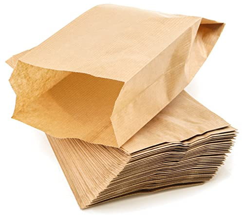 PACKRA - Kraftpapier, Geschenktüten, Kraftpapier, kleine Geschenktüte, Geburtstag, Briefumschlag, Vintage, Umschläge für Weihnachtsgeschenke (100 Stück, 15 cm x 27 cm x 6 cm)