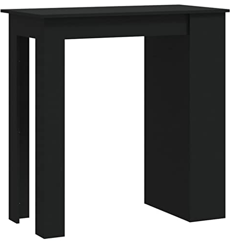 vidaXL Bartisch mit Regal Bartresen Stehtisch Tresentisch Bistrotisch Küchentisch Loungetisch Tisch Schwarz 102x50x103,5cm Holzwerkstoff