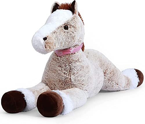 SNOWOLF 90cm Kuscheltier Pferd XXL Flauschiges Stofftier Pony Plüschpferd Pferde Spielzeug Geschenk für Kinder Geburtstag Weihnachten Schlafbegleiter