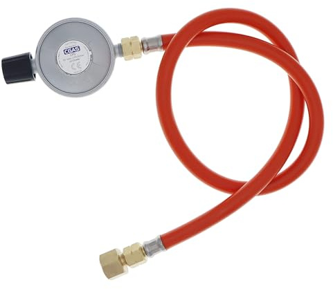 METER STAR 1LB Propangasflasche und Kleiner Butankanister Einstellbares Reglerset mit Schlauch 80 cm lang G1/4 Zoll Linksgewinde und 1/2 Zoll Flare Swivel Universalgewinde für Gasherd BBQ Camping