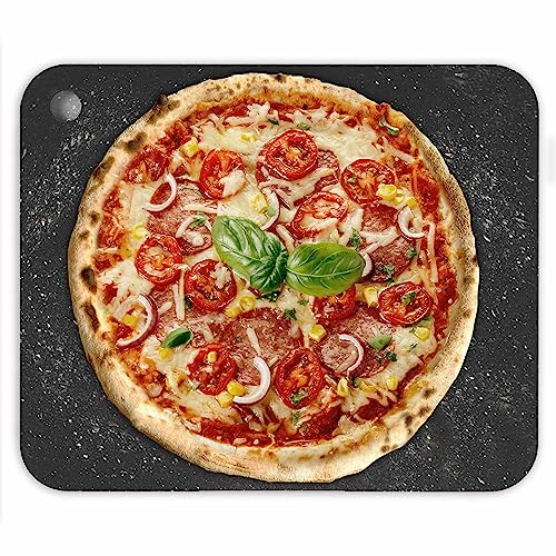 Chef Pomodoro Pietra Refrattaria per Pizza da Forno, Pietra per Pizza in Acciaio al Carbonio per Forno, Griglia e Barbecue (41 x 34 cm)