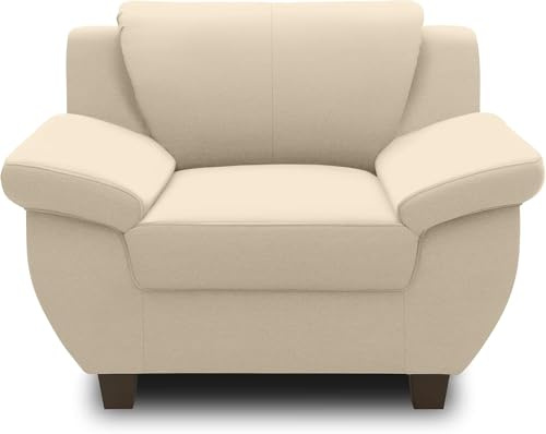 DOMO. collection Sillón Panamá, sillón tapizado, sillón Individual, Juego de sofá, 3-2-1 sillones, 91 x 108 x 80 cm (Profundidad x Anchura x Altura), Color Beige