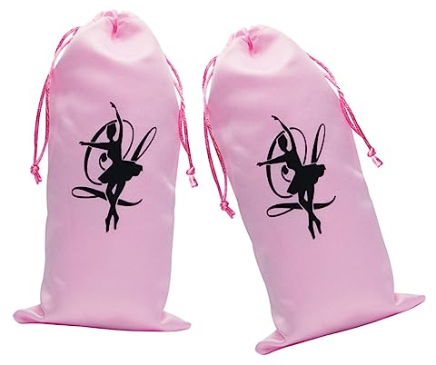 BUGUUYO 2 Stücke Tragbare Tanzschuh Aufbewahrungstaschen mit Kordelzug Ballettschuhe Beutel für Mädchen Robuste Schuhtaschen Aus Segeltuch für Ballettschläppchen und Tanzzubehör