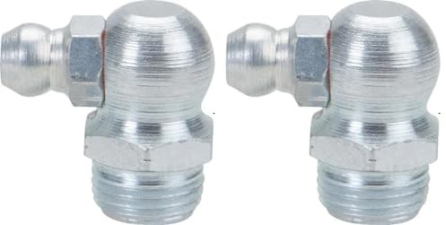 cyclingcolors 2x schmiernippel stahl kegelschmiernippel Fettpresse Nippel traktor rasenmäher auto motorrad roller, 1/8 BSP 90°