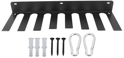 Gym-Rack-Organizer, Gym-Aufbewahrung, 8 Haken, Vielseitiger Gym-Equipment-Wandständer-Aufhänger für Übungsbänder, Langhantelstangen, Springseil für Olympische Langhantelbänder,