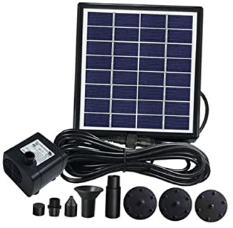 Solarbrunnen Wasserpumpe 2w 1 Satz Abs Schwarz Schwimmend | Max Durchfluss 300 L/h, ohne Batterien, für Gartendeko und Wasserzirkulation im Fischbecken