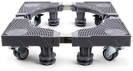 Evomosa Washing Machine Stand - Adjustable Refrigerator Stand - 4-Wheels with 8-Legs - Gray