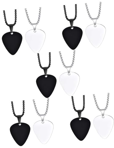 BESTonZON E Gitarren Schmuck 10 Stk Plektrum Stainless Steel Jewelry Edelstahlschmuck Leve Halskette Halsband Rocker-musiker-schmuck Entzückender Kettenanhänger Tragbar Musikinstrument Schmücken Mann