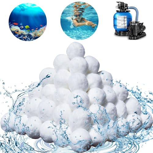 Dljingan Boule Filtrante pour Piscine, 700g Balles Filtrantes pour Remplace 25kg de Sable de Filtration, Réutilisables Balles Filtrantes Piscine Convient aux Systèmes de Filtration pour Piscine (700g)