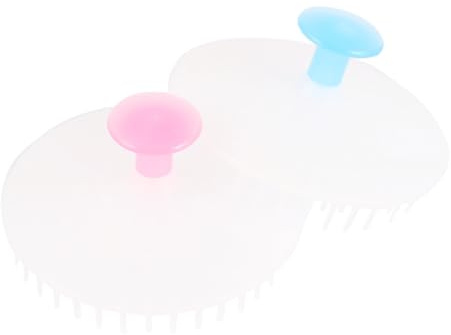 2 Stück Packung Handshampoobürste für Kopfhautmassage, Polyethylen, Kreativ | Haarewaschen und Baden, Wasserfest, Leicht zu Halten, zur Tiefenreinigung und Entspannung Zufällige Farbe