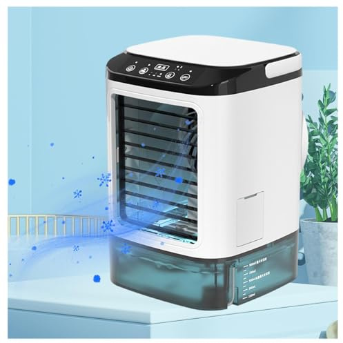 Large Capacity Mobile Air Conditioners, 900ml Water Tank,with Ice Box,3 Wind Speeds Mini Desk Air Conditioner 3 Wind Speeds,Cooling Mist,7 LED Lights USB Aircon for Home Work Office