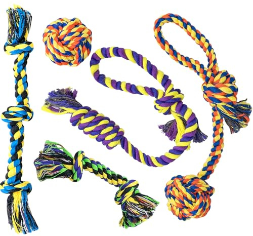 Puppy Teething Toys for Small Dogs, 5 Pack Cotton Puppy Dog Rope Toy for Small Dogs, Durable Dog Chew Toys for Aggressive Chewers Small Breed, Interactive Tug of War Puppy Toys to Keep Them Busy