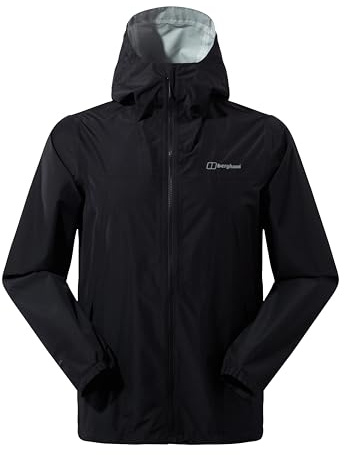 Berghaus Men's Deluge Pro Insulated Waterproof Shell Jacket | Adjustable | Durable Coat | Rain Protection Waterproof Jacket, Black/Black, M