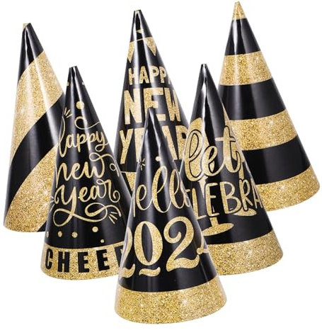 Ciieeo Weihnachtskegelhüte 6er-pack Partyhüte Aus Papier Zubehör Für Silvester Und Geburtstagspartys
