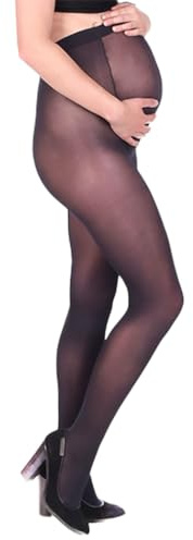 SENTELEGRI Collant de maternité | Collants de grossesse transparents | S, M, L, XL | Sensation 15 deniers |, Noir , XL Grande taille Taille tall