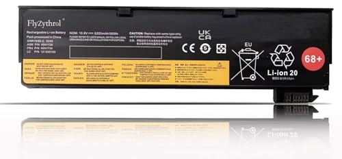 FlyZythrol 68+ 45N1130 battery compatible with Lenovo ThinkPad x240 x250 | x260 x270 t440 t440s t450 t450s t460 T460P T470P T550 L450 L460 L470 X240S P50s external 45N1124 45N1125 45N1126 45N1128 56Wh