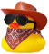 Canard de tableau de bord de cowboy – Jouet de canard de cowboy occidental, figurine mignonne de cowboy de canard | Ornement de voiture de canard en caoutchouc drôle et cool, canard en caoutchouc avec