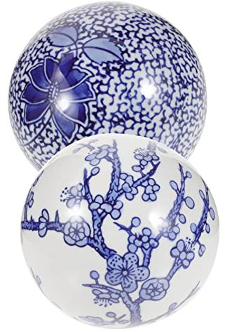 Milisten 2 Pièces Boule Flottante en Céramique Boules Décoratives Globe Flottant Orbes en Porcelaine Boules De Pièce Maîtresse Bleu Orbes Remplissage De Vase Adorable Ornement