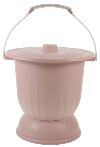 Orinal Doméstico Portátil Unisex Tapa 4, 5l de Pp Rosa | Aislamiento de Olor, Diseño Antideslizante, Reutilizable y Resistente al Desgaste, Formato Práctico Junto Cama