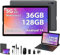 LORDWIT 2025 Tablet 10 Inch Android 14, 36GB RAM+128GB ROM(TF 2TB), Octa Core 2.0 GHz, 5G WiFi, 8000mAh/BT5.0/Widevine L1/Widgets/Type C, WiFi Tablet with Keyboard/Case/Mouse/Earphones/Touch Pen