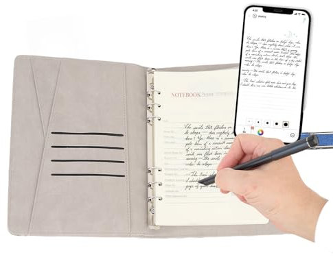 Smart Pen & Notebook Set, Digital Penna in Tempo Reale Digitalizzazione di Sincronizzazione per la Memorizzazione e la Condivisione di Note, Smart Pen Adatto per L'apprendimento,