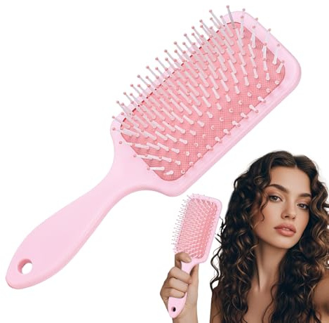 Brosse Plate Brosse Démêlante | Poils Souples avec Massage du Cuir Chevelu pour Hommes Femmes Cheveux Épais Bouclés Secs ou Mouillés