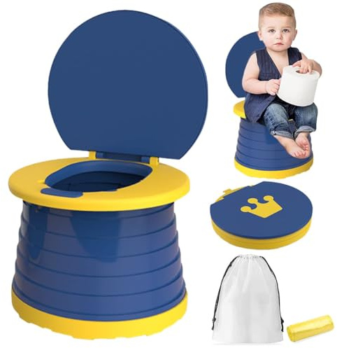 Faltbares Töpfchen,Töpfchen Unterwegs Kinder,Kinder Toilette,Reisetöpfchen Faltbar,Für Unterwegs Baby Töpfchen Training,Für Jungen Mädchen Windelfrei Töpfchen Auto Klapptöpfchen Kinder