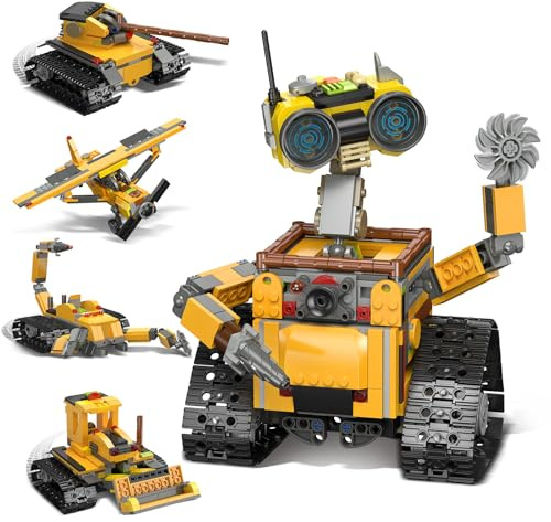 HiWEEGO Robot giocattoli da costruzione per bambini - Kit robotico 5 in 1, giocattolo robotico da 748 pezzi con bracci intercambiabili per bambini e bambine, regalo di compleanno o di Natale