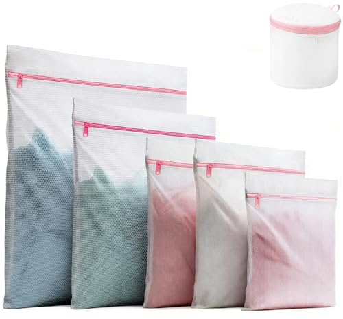 6 unidades de red de lavandería, bolsa de lavandería, red para lavadora, bolsa de lavandería, bolsa de lavandería para abrigos delicados