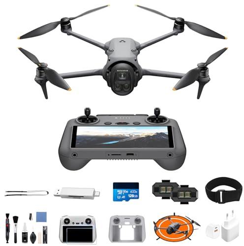 DJI Mavic 4 Pro con DJI RC 2, drone con tripla fotocamera dotato di fotocamera Hasselblad da 100 MP con CMOS 4/3, drone per professionisti, trasmissione video a 30 km, volo fino a 51 minuti