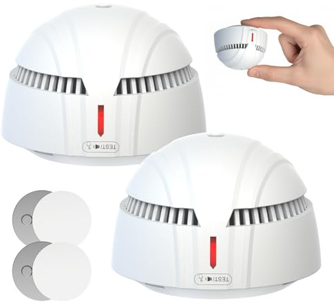 DAYTECH Mini Rauchmelder, 10 Jahre Batterie, Magnethalterung, 85 dB | Kompakter Feuermelder mit TÜV Rheinland Zertifizierung, Test-/Stummschaltung, Magnetmontage und 10-Jahres-Batterie