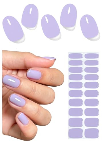 Unghie Gel Adesive UV, 20 PCS Viola puro Pellicola per Unghie Autoadesiva