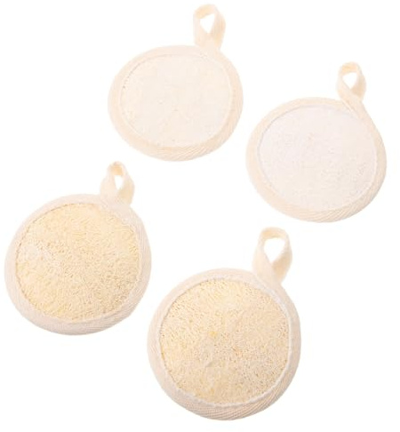 ARTSEWPLY 4 Stck Gesichtspeeling Pads aus Natürlicher Luffa Sanfter Gesichtsscrubber für Frauen Effektive Hautreinigung und Peeling Handlich Weich und Hautfreundlich für Tägliche Anwendung