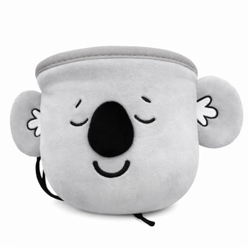 Rockbuddy Chalk Bag for Rock Climbing - Bouldering Chalk Bucket with Quick-Clip Belt, Zipper Pocket and Brush Holder - Koala