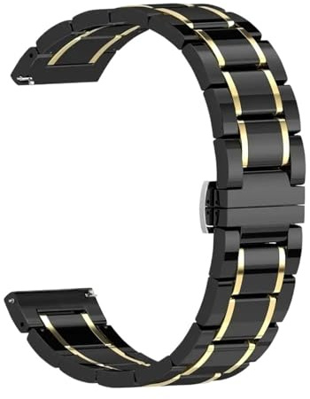 15 mm 17 mm 19 mm 21 mm 23 mm Ersättningsurband Keramiskt armband Universal snabbrem for kvinnor män(Black gold,15mm)