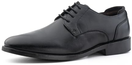 Oxford Shoes for Men Derby Shoes Mens Formal Lace Ups Dress Shoes Business Patent Leather Classic Breathable Slip On Brogues Black MS24 UK Size 9